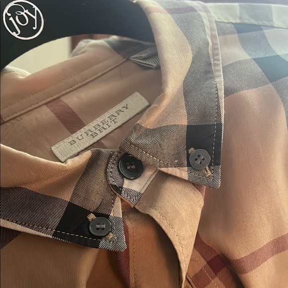 Burberry Brit Classic Tan Plaid Casual Button Down Shirt - Picture 6 of 12